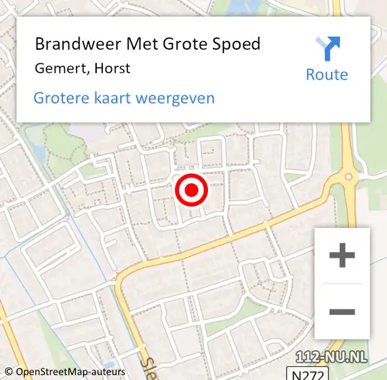 Locatie op kaart van de 112 melding: Brandweer Met Grote Spoed Naar Gemert, Horst op 9 augustus 2023 03:16