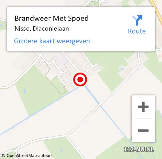 Locatie op kaart van de 112 melding: Brandweer Met Spoed Naar Nisse, Diaconielaan op 13 oktober 2013 14:50