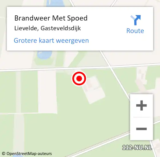 Locatie op kaart van de 112 melding: Brandweer Met Spoed Naar Lievelde, Gasteveldsdijk op 9 augustus 2023 05:30