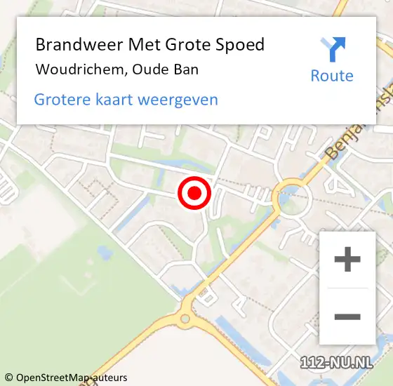 Locatie op kaart van de 112 melding: Brandweer Met Grote Spoed Naar Woudrichem, Oude Ban op 9 augustus 2023 10:50