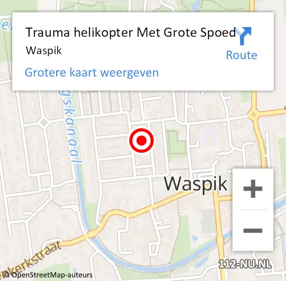 Locatie op kaart van de 112 melding: Trauma helikopter Met Grote Spoed Naar Waspik op 9 augustus 2023 11:05