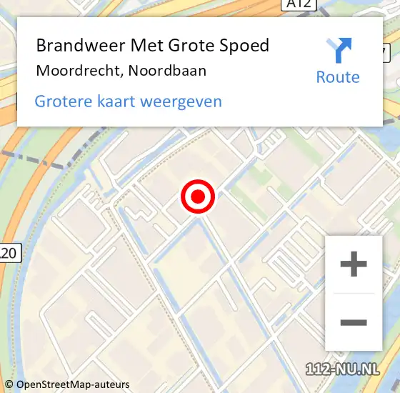 Locatie op kaart van de 112 melding: Brandweer Met Grote Spoed Naar Moordrecht, Noordbaan op 9 augustus 2023 11:56