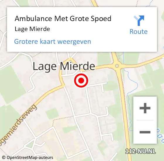 Locatie op kaart van de 112 melding: Ambulance Met Grote Spoed Naar Lage Mierde op 9 augustus 2023 12:24