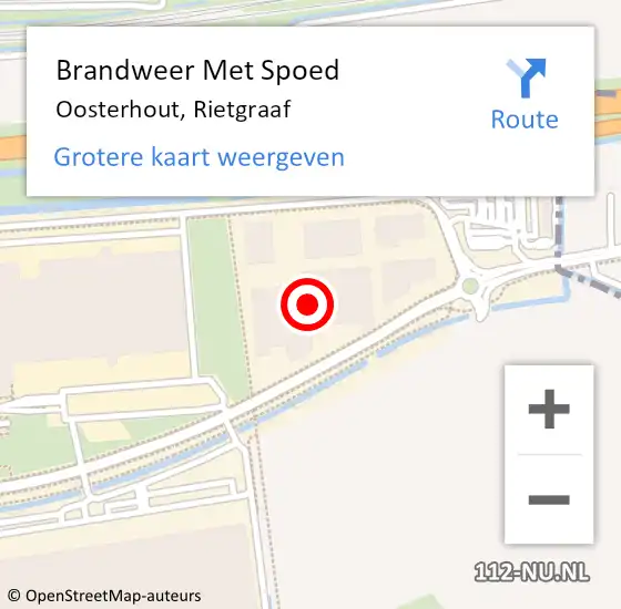 Locatie op kaart van de 112 melding: Brandweer Met Spoed Naar Oosterhout, Rietgraaf op 9 augustus 2023 12:31