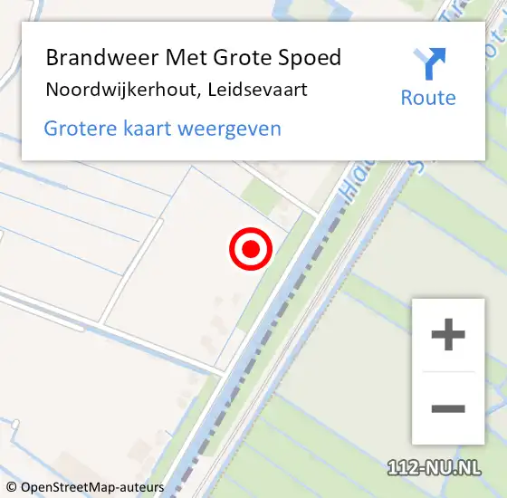 Locatie op kaart van de 112 melding: Brandweer Met Grote Spoed Naar Noordwijkerhout, Leidsevaart op 9 augustus 2023 12:53