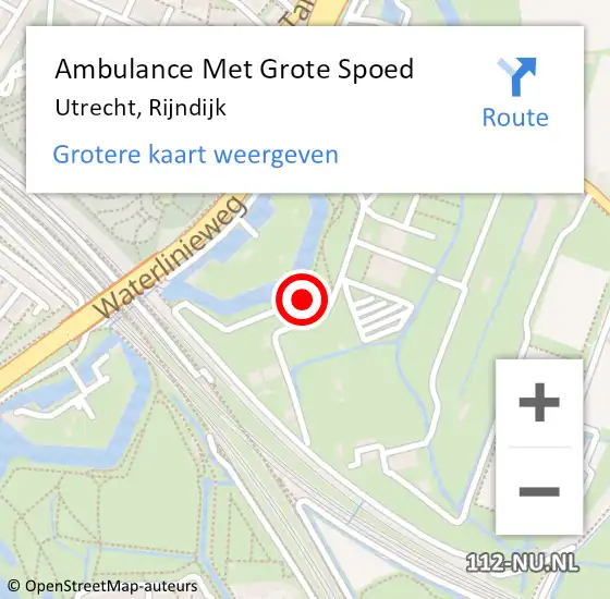 Locatie op kaart van de 112 melding: Ambulance Met Grote Spoed Naar Utrecht, Rijndijk op 4 september 2014 10:48