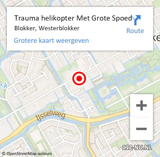 Locatie op kaart van de 112 melding: Trauma helikopter Met Grote Spoed Naar Blokker, Westerblokker op 9 augustus 2023 14:05