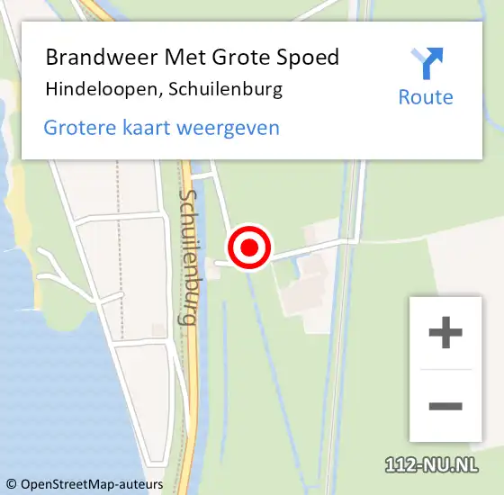 Locatie op kaart van de 112 melding: Brandweer Met Grote Spoed Naar Hindeloopen, Schuilenburg op 9 augustus 2023 16:40