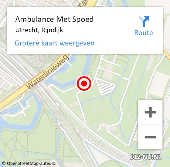 Locatie op kaart van de 112 melding: Ambulance Met Spoed Naar Utrecht, Rijndijk op 4 september 2014 11:17