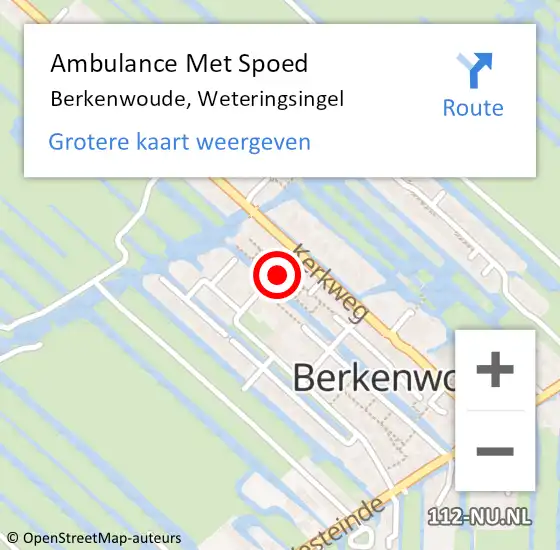 Locatie op kaart van de 112 melding: Ambulance Met Spoed Naar Berkenwoude, Weteringsingel op 9 augustus 2023 19:03