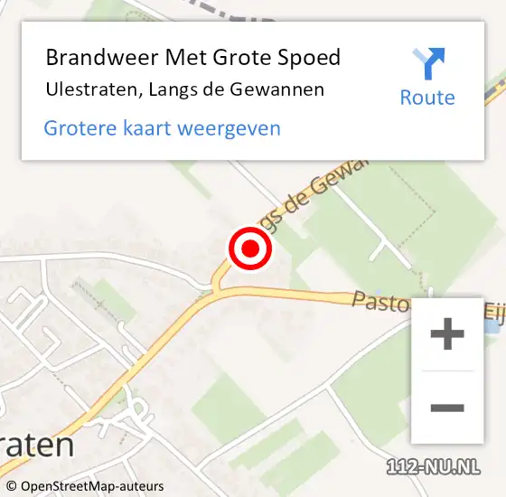 Locatie op kaart van de 112 melding: Brandweer Met Grote Spoed Naar Ulestraten, Langs de Gewannen op 9 augustus 2023 19:39