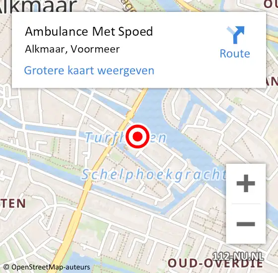 Locatie op kaart van de 112 melding: Ambulance Met Spoed Naar Alkmaar, Voormeer op 10 augustus 2023 02:59