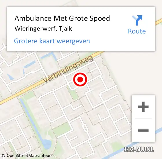 Locatie op kaart van de 112 melding: Ambulance Met Grote Spoed Naar Wieringerwerf, Tjalk op 10 augustus 2023 08:09