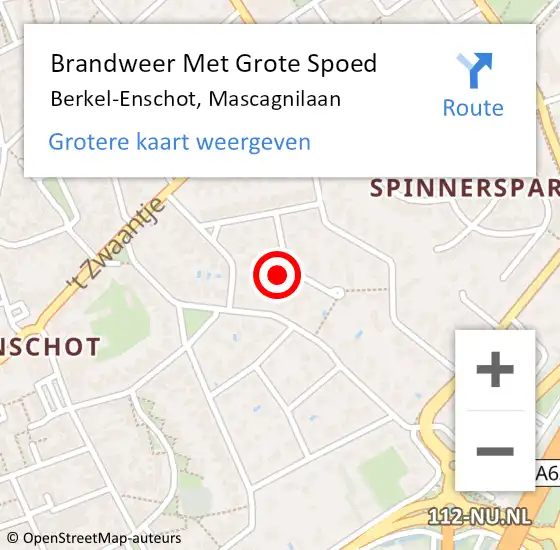 Locatie op kaart van de 112 melding: Brandweer Met Grote Spoed Naar Berkel-Enschot, Mascagnilaan op 10 augustus 2023 08:45