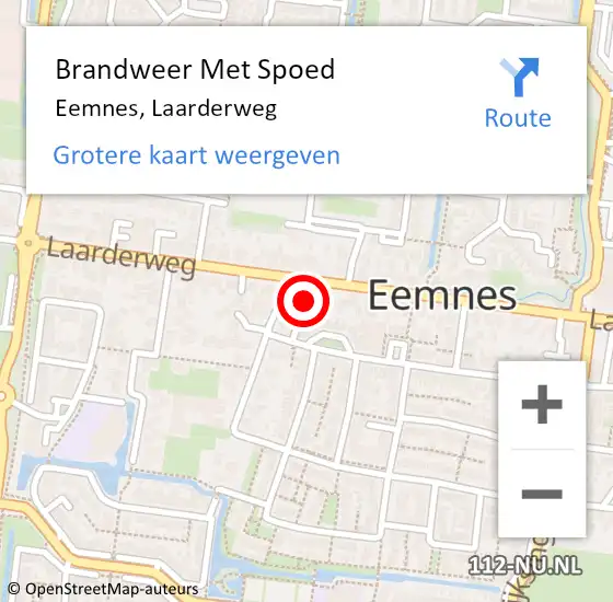 Locatie op kaart van de 112 melding: Brandweer Met Spoed Naar Eemnes, Laarderweg op 10 augustus 2023 09:51