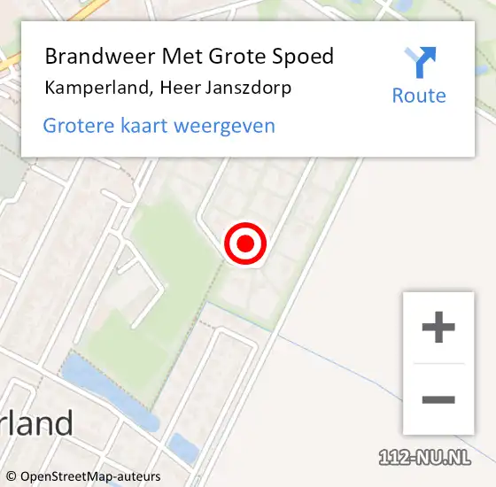 Locatie op kaart van de 112 melding: Brandweer Met Grote Spoed Naar Kamperland, Heer Janszdorp op 10 augustus 2023 10:08