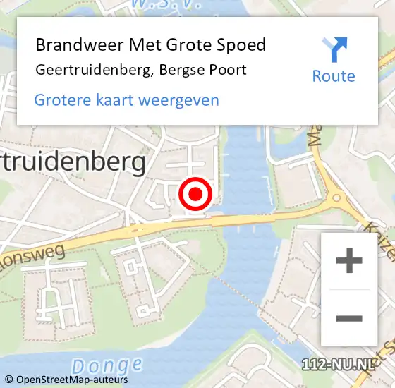 Locatie op kaart van de 112 melding: Brandweer Met Grote Spoed Naar Geertruidenberg, Bergse Poort op 10 augustus 2023 11:31