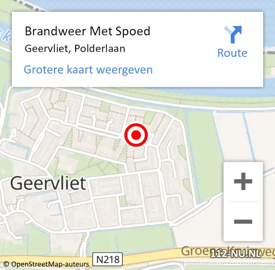 Locatie op kaart van de 112 melding: Brandweer Met Spoed Naar Geervliet, Polderlaan op 10 augustus 2023 12:16