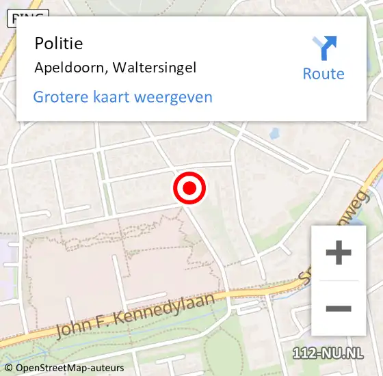 Locatie op kaart van de 112 melding: Politie Apeldoorn, Waltersingel op 10 augustus 2023 12:38