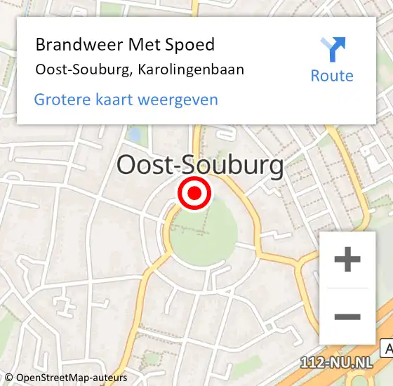 Locatie op kaart van de 112 melding: Brandweer Met Spoed Naar Oost-Souburg, Karolingenbaan op 10 augustus 2023 12:45