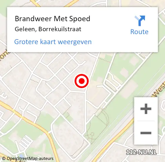 Locatie op kaart van de 112 melding: Brandweer Met Spoed Naar Geleen, Borrekuilstraat op 10 augustus 2023 13:56