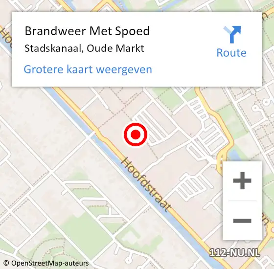 Locatie op kaart van de 112 melding: Brandweer Met Spoed Naar Stadskanaal, Oude Markt op 10 augustus 2023 14:01