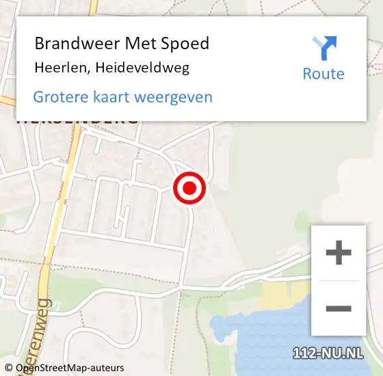 Locatie op kaart van de 112 melding: Brandweer Met Spoed Naar Heerlen, Heideveldweg op 10 augustus 2023 14:16