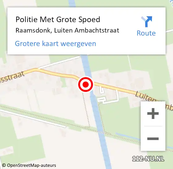 Locatie op kaart van de 112 melding: Politie Met Grote Spoed Naar Raamsdonk, Luiten Ambachtstraat op 10 augustus 2023 14:31