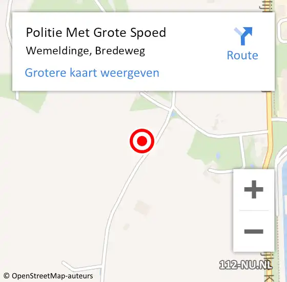 Locatie op kaart van de 112 melding: Politie Met Grote Spoed Naar Wemeldinge, Bredeweg op 10 augustus 2023 15:01