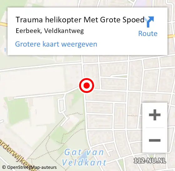 Locatie op kaart van de 112 melding: Trauma helikopter Met Grote Spoed Naar Eerbeek, Veldkantweg op 10 augustus 2023 15:28