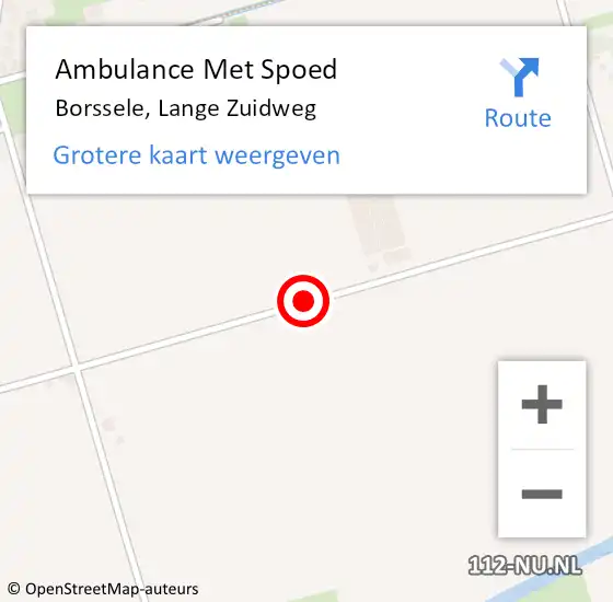 Locatie op kaart van de 112 melding: Ambulance Met Spoed Naar Borssele, Lange Zuidweg op 4 september 2014 12:46