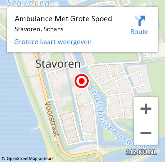 Locatie op kaart van de 112 melding: Ambulance Met Grote Spoed Naar Stavoren, Schans op 4 september 2014 12:48