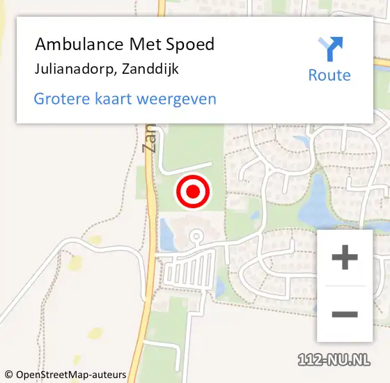 Locatie op kaart van de 112 melding: Ambulance Met Spoed Naar Julianadorp, Zanddijk op 10 augustus 2023 17:35