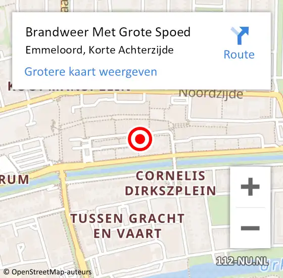 Locatie op kaart van de 112 melding: Brandweer Met Grote Spoed Naar Emmeloord, Korte Achterzijde op 10 augustus 2023 17:54