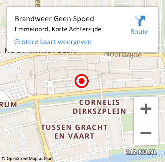 Locatie op kaart van de 112 melding: Brandweer Geen Spoed Naar Emmeloord, Korte Achterzijde op 10 augustus 2023 18:06