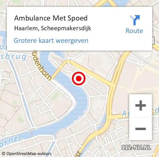 Locatie op kaart van de 112 melding: Ambulance Met Spoed Naar Haarlem, Scheepmakersdijk op 10 augustus 2023 18:15