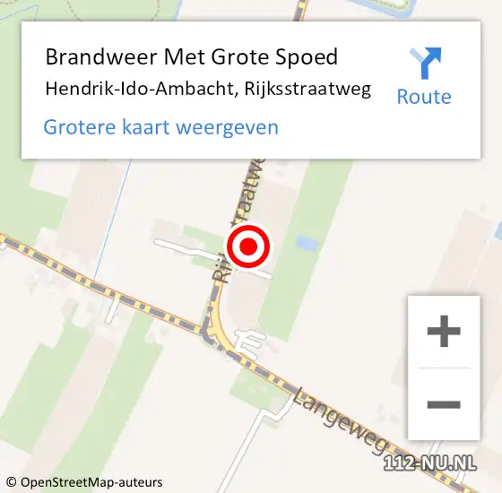 Locatie op kaart van de 112 melding: Brandweer Met Grote Spoed Naar Hendrik-Ido-Ambacht, Rijksstraatweg op 10 augustus 2023 18:24