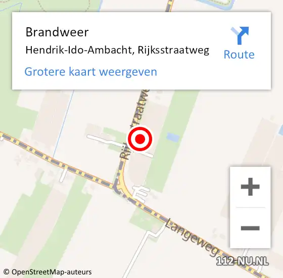 Locatie op kaart van de 112 melding: Brandweer Hendrik-Ido-Ambacht, Rijksstraatweg op 10 augustus 2023 18:51