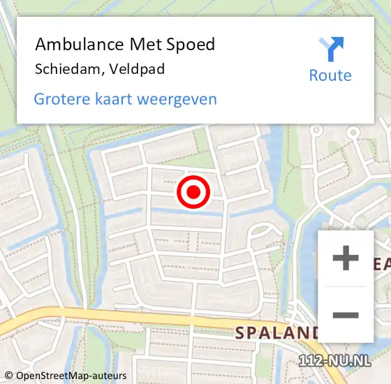 Locatie op kaart van de 112 melding: Ambulance Met Spoed Naar Schiedam, Veldpad op 10 augustus 2023 21:42