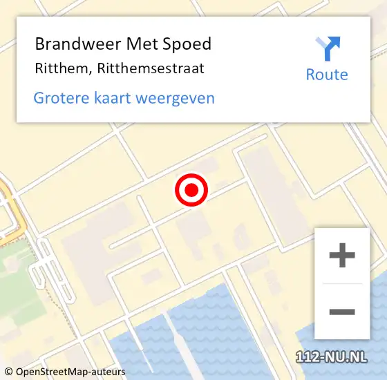 Locatie op kaart van de 112 melding: Brandweer Met Spoed Naar Ritthem, Ritthemsestraat op 10 augustus 2023 22:09