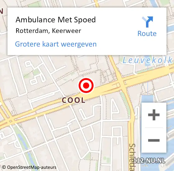 Locatie op kaart van de 112 melding: Ambulance Met Spoed Naar Rozenburg, Keerweer op 10 augustus 2023 22:56