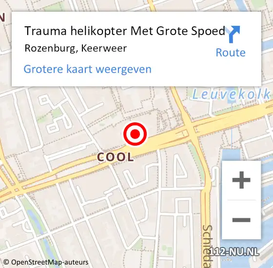 Locatie op kaart van de 112 melding: Trauma helikopter Met Grote Spoed Naar Rozenburg, Keerweer op 10 augustus 2023 22:58