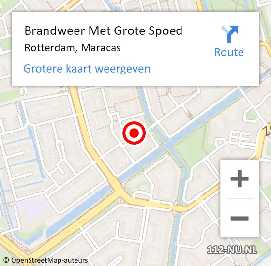 Locatie op kaart van de 112 melding: Brandweer Met Grote Spoed Naar Rotterdam, Maracas op 11 augustus 2023 01:12