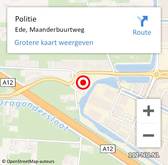 Locatie op kaart van de 112 melding: Politie Ede, Maanderbuurtweg op 11 augustus 2023 05:28