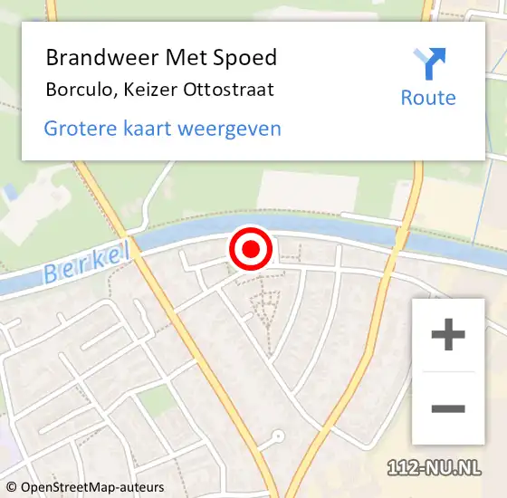 Locatie op kaart van de 112 melding: Brandweer Met Spoed Naar Borculo, Keizer Ottostraat op 11 augustus 2023 06:26