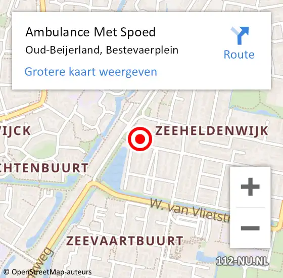 Locatie op kaart van de 112 melding: Ambulance Met Spoed Naar Oud-Beijerland, Bestevaerplein op 11 augustus 2023 09:03