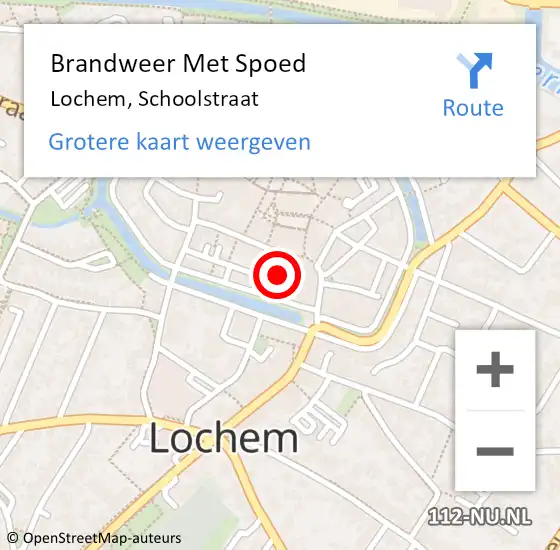 Locatie op kaart van de 112 melding: Brandweer Met Spoed Naar Lochem, Schoolstraat op 11 augustus 2023 09:21