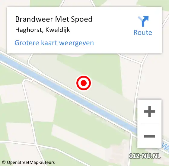 Locatie op kaart van de 112 melding: Brandweer Met Spoed Naar Haghorst, Kweldijk op 11 augustus 2023 11:18