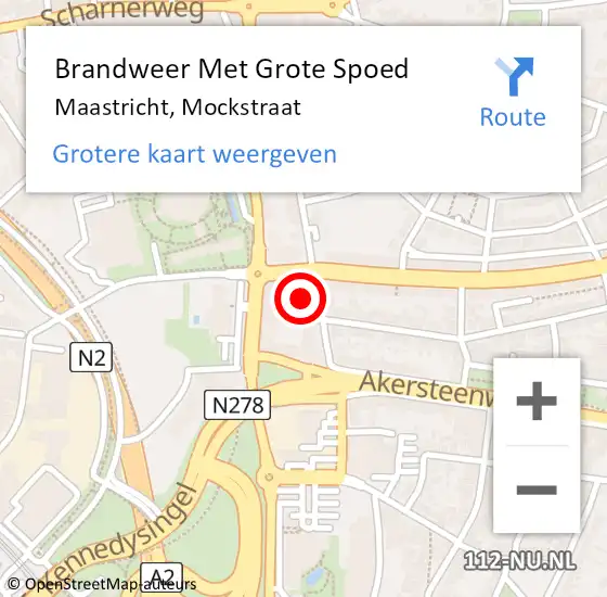 Locatie op kaart van de 112 melding: Brandweer Met Grote Spoed Naar Maastricht, Mockstraat op 11 augustus 2023 11:31