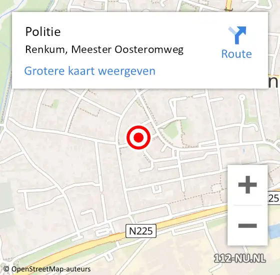 Locatie op kaart van de 112 melding: Politie Renkum, Meester Oosteromweg op 11 augustus 2023 11:36